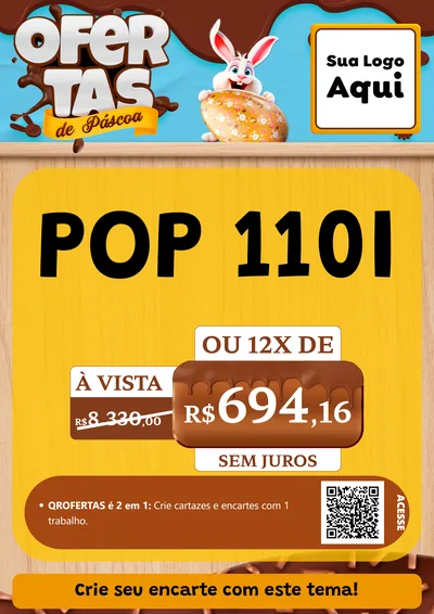 Modelo de Cartaz para Cartaz A4 Vertical com o tema Ofertas de Páscoa para Concessionaria de Motos