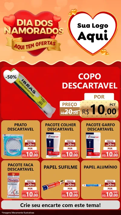 Modelo de Rede Social para Stories com o tema Dia dos Namorados - Aqui Tem Ofertas para Embalagens
