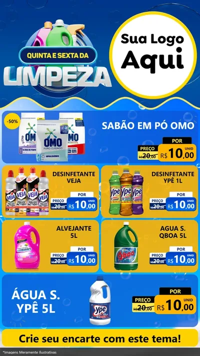 Modelo de TV para TV Vertical com o tema Quinta e Sexta da Limpeza para Produtos de Limpeza