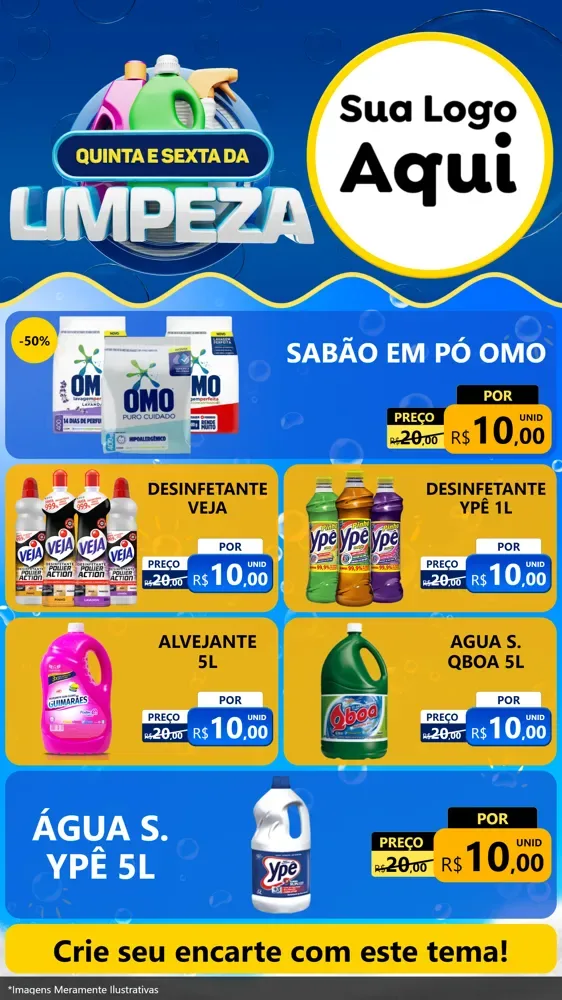 Modelo de TV para TV Vertical com o tema Quinta e Sexta da Limpeza para Produtos de Limpeza