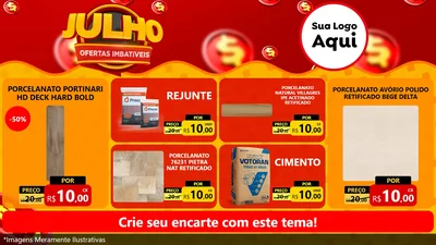 Modelo de TV para TV Horizontal com o tema Julho Ofertas Imbatíveis para Pisos e revestimentos