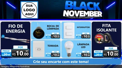 Modelo de TV para TV Horizontal com o tema Black November para Materiais Elétricos