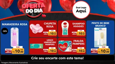 Modelo de TV para TV Horizontal com o tema Oferta do Dia para Bebês