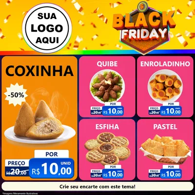 Modelo de Rede Social para Feed Facebook com o tema Black Friday para Salgadaria