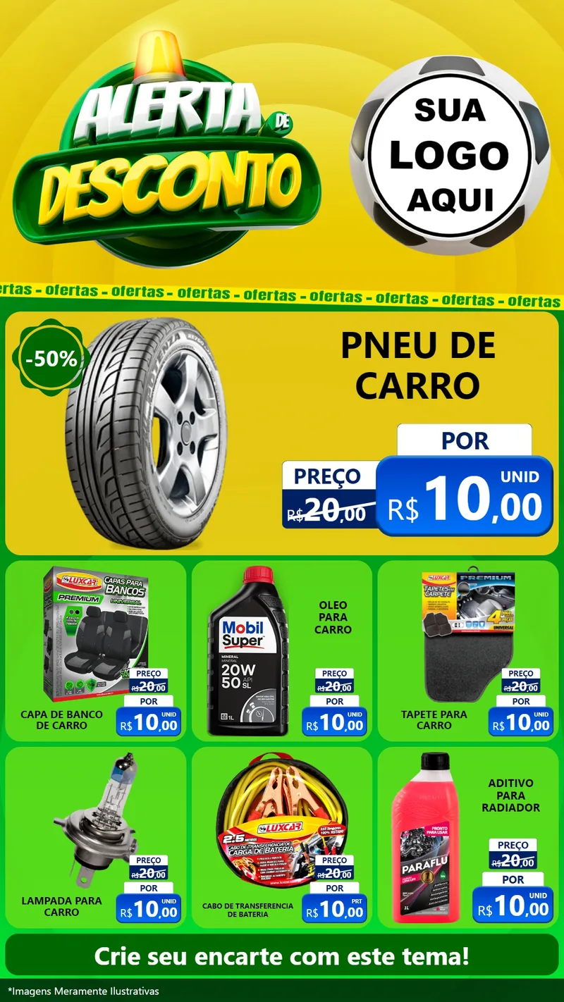 Modelo de Rede Social para Stories com o tema Alerta de Desconto para Auto peças
