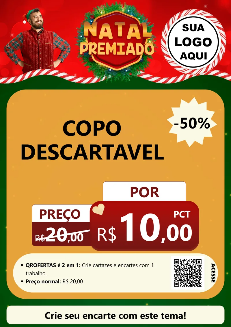 Modelo de Cartaz para Cartaz A4 Vertical com o tema Natal Premiado para Embalagens