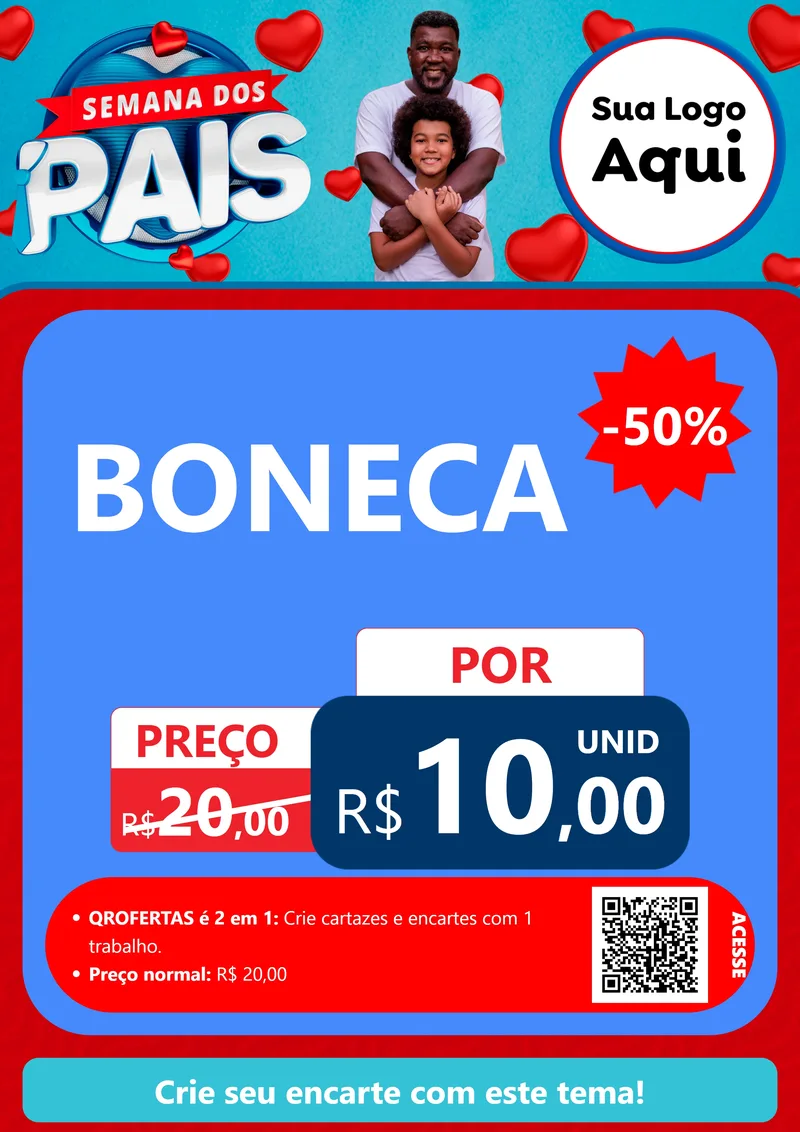Modelo de Cartaz para Cartaz A4 Vertical com o tema Semana Dos Pais para Brinquedos
