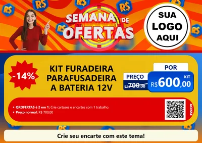 Modelo de Cartaz para Cartaz A4 Horizontal com o tema Semana de Ofertas para Maquinas e Ferramentas