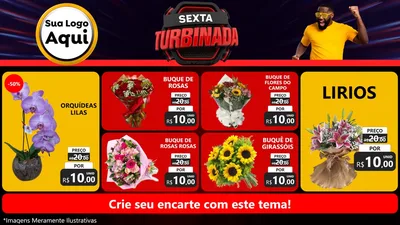 Modelo de TV para TV Horizontal com o tema Sexta Turbinada para Floricultura e jardim