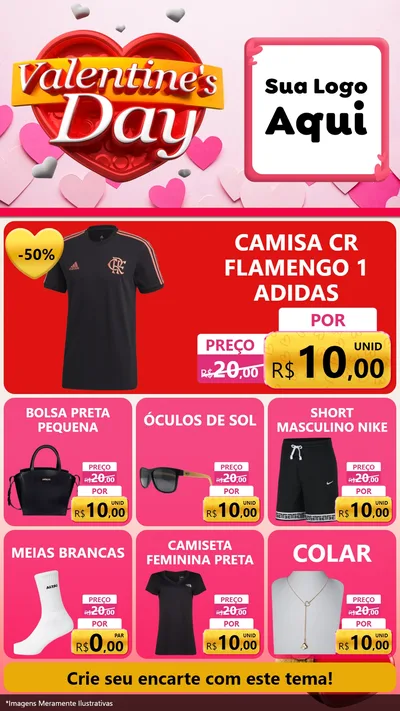 Modelo de Rede Social para Stories com o tema Valentine's Day para Roupas e acessórios