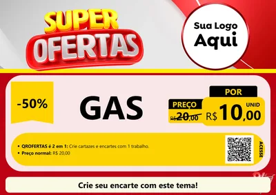 Modelo de Cartaz para Cartaz A4 Horizontal com o tema Super Ofertas para Água e gás