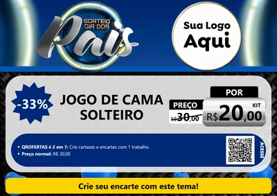 Modelo de Cartaz para Cartaz A4 Horizontal com o tema Sorteio Dia Dos Pais para Cama, Mesa e Banho