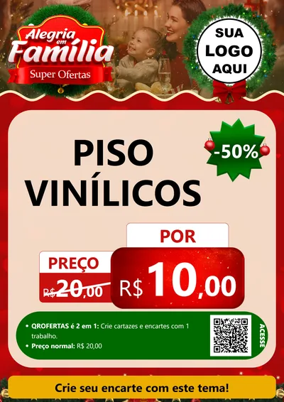 Modelo de Cartaz para Cartaz A4 Vertical com o tema Alegria Em Família - Super Ofertas para Material para Construção