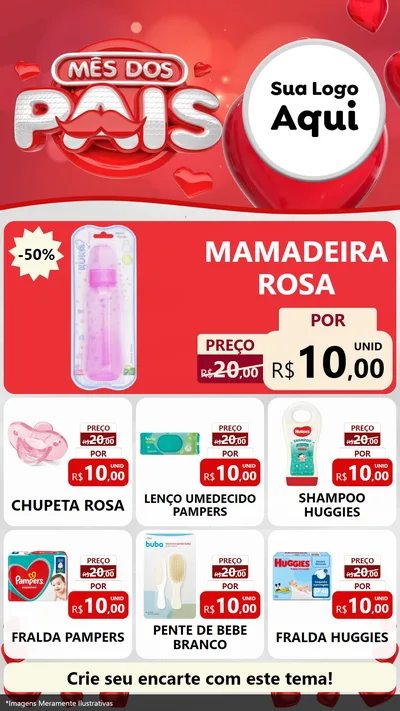 Modelo de Rede Social para Stories com o tema Mês dos Pais para Bebês