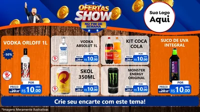 Modelo de TV para TV Horizontal com o tema Ofertas Show No Fim De Semana para Distribuidora de bebidas