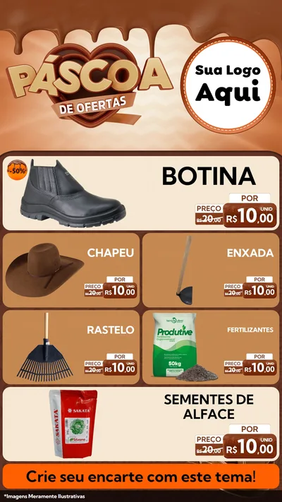 Modelo de TV para TV Vertical com o tema Páscoa de Ofertas para Agropecuária