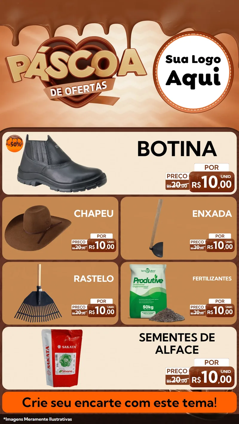 Modelo de TV para TV Vertical com o tema Páscoa de Ofertas para Agropecuária