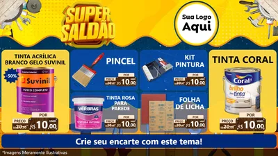 Modelo de TV para TV Horizontal com o tema Super Saldão para Tintas e Ferramentas