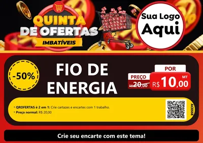 Modelo de Cartaz para Cartaz A4 Horizontal com o tema Quinta de Ofertas Imbatíveis para Materiais Elétricos