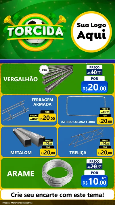 Modelo de TV para TV Vertical com o tema Torcida para Ferragens