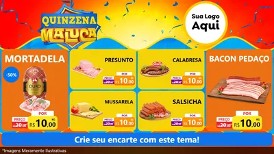 Modelo de TV para TV Horizontal com o tema Quinzena Maluca para Frios e Laticínios
