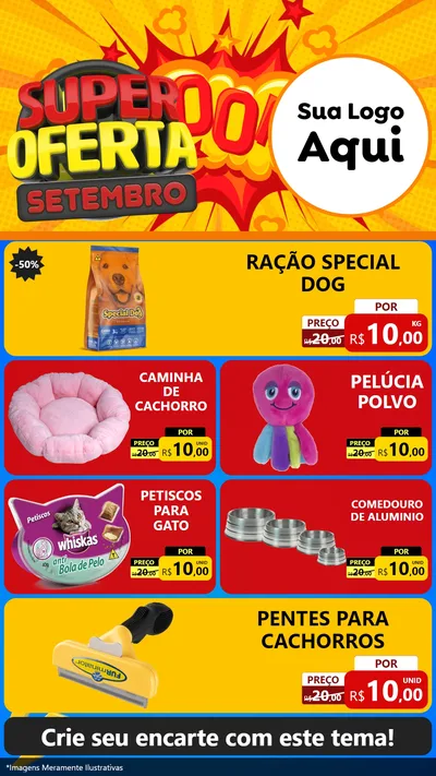 Modelo de TV para TV Vertical com o tema Super Oferta Setembro para Pet Shop