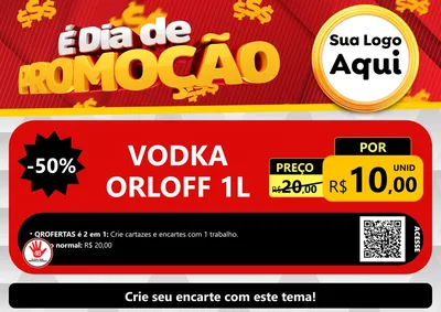 Modelo de Cartaz para Cartaz A4 Horizontal com o tema É Dia De Promoção para Distribuidora de bebidas