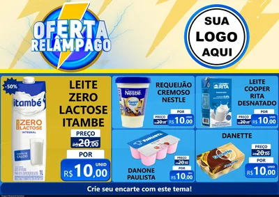 Modelo de Encarte para Encarte A4 Horizontal com o tema Oferta Relâmpago para Frios e Laticínios