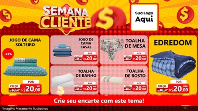 Modelo de TV para TV Horizontal com o tema Semana do Cliente para Cama, Mesa e Banho