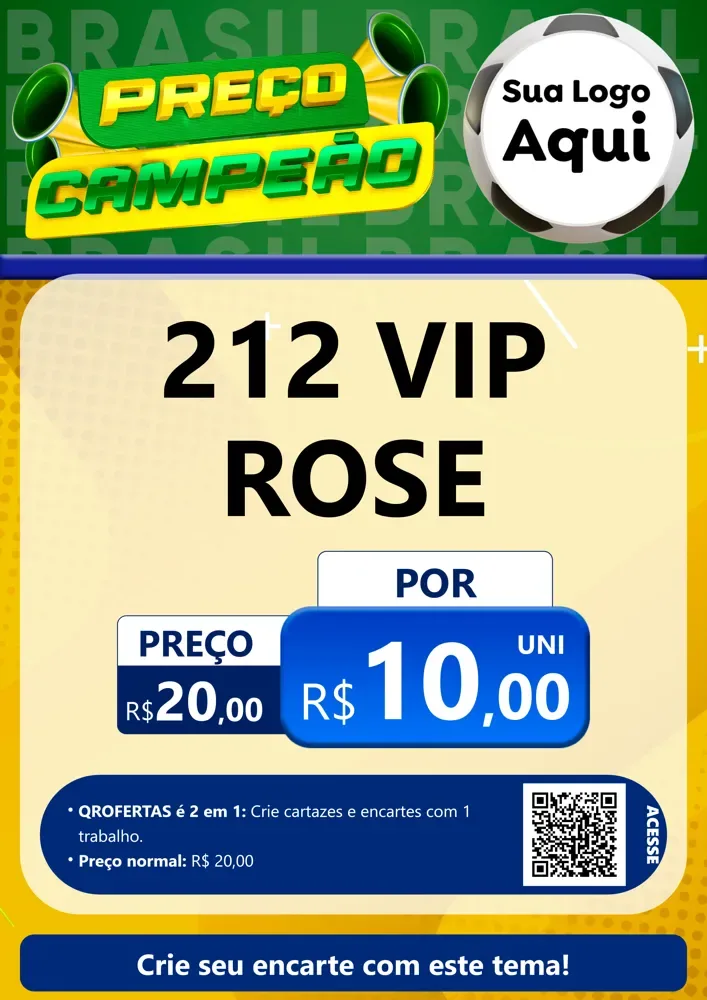 Modelo de Cartaz para Cartaz A4 Vertical com o tema Preço Campeão - Copa para Perfumes