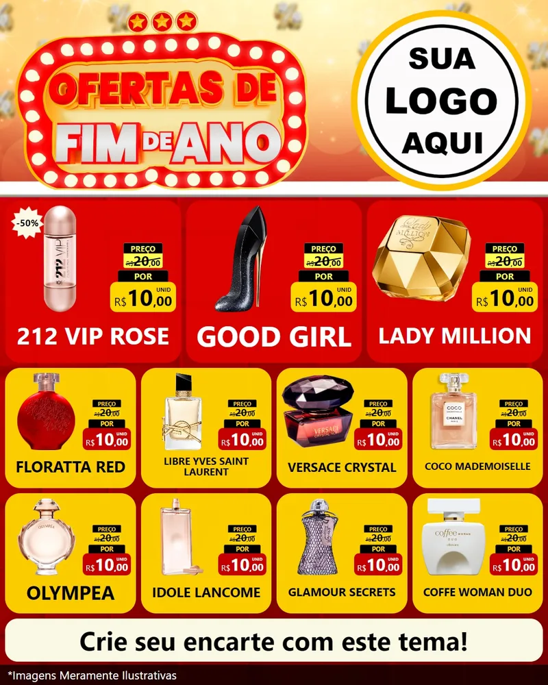 Modelo de Rede Social para Feed Instagram com o tema Ofertas de Fim de Ano para Perfumes