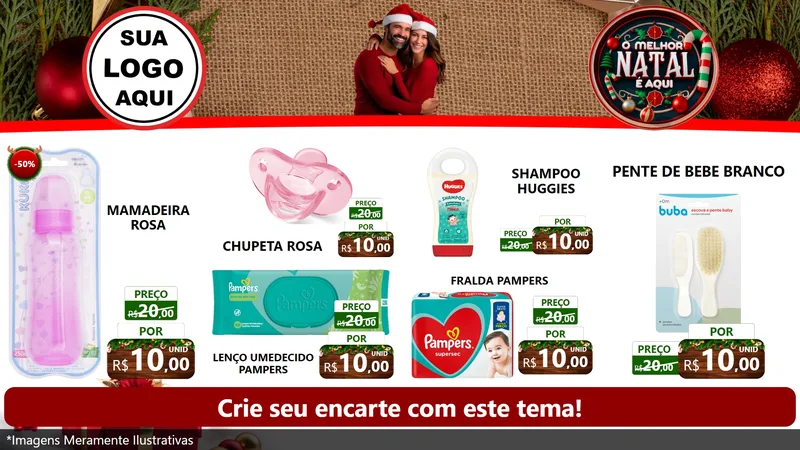 Modelo de TV para TV Horizontal com o tema O Melhor Natal É Aqui para Bebês