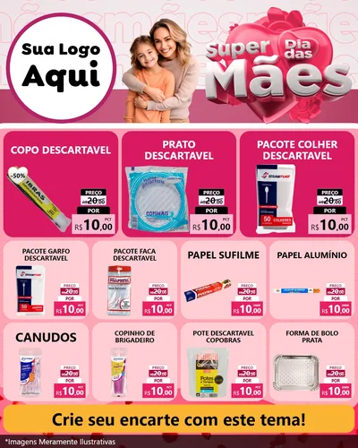 Modelo de Rede Social para Feed Instagram com o tema Super Dia Das Mães para Embalagens