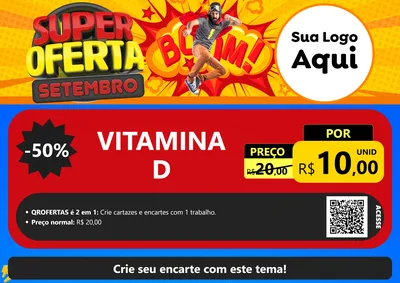 Modelo de Cartaz para Cartaz A4 Horizontal com o tema Super Oferta Setembro para Farmácia