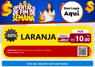 Modelo de Cartaz para Cartaz A4 Horizontal com o tema Ofertaço de Fim de Semana para Hortifrúti