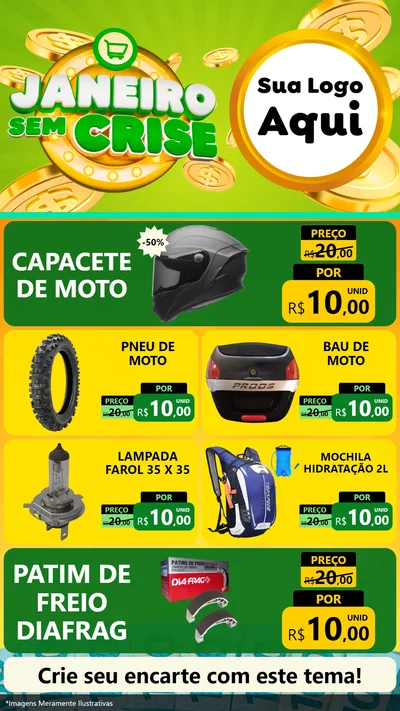 Modelo de TV para TV Vertical com o tema Janeiro Sem Crise para Moto peças
