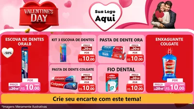 Modelo de TV para TV Horizontal com o tema Valentine's Day para Higiene Pessoal