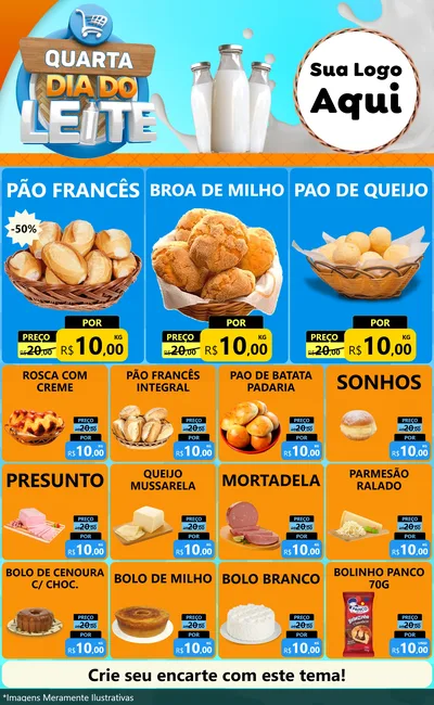 Modelo de Encarte para Encarte Grande com o tema Quarta Dia do Leite