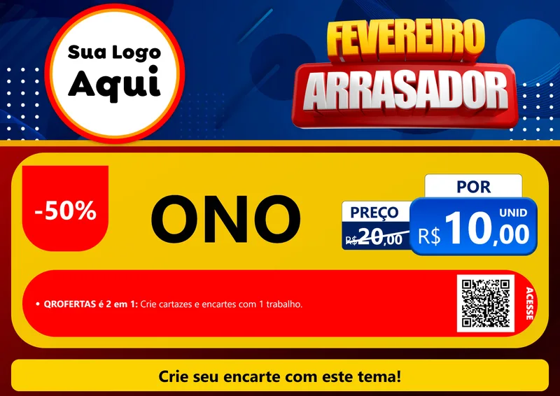 Modelo de Cartaz para Cartaz A4 Horizontal com o tema Fevereiro Arrasador para Óticas