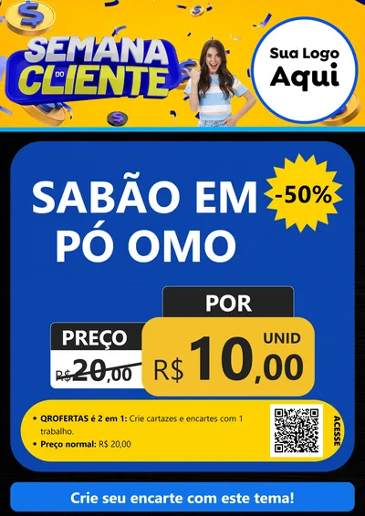 Modelo de Cartaz para Cartaz A4 Vertical com o tema Semana do Cliente para Produtos de Limpeza