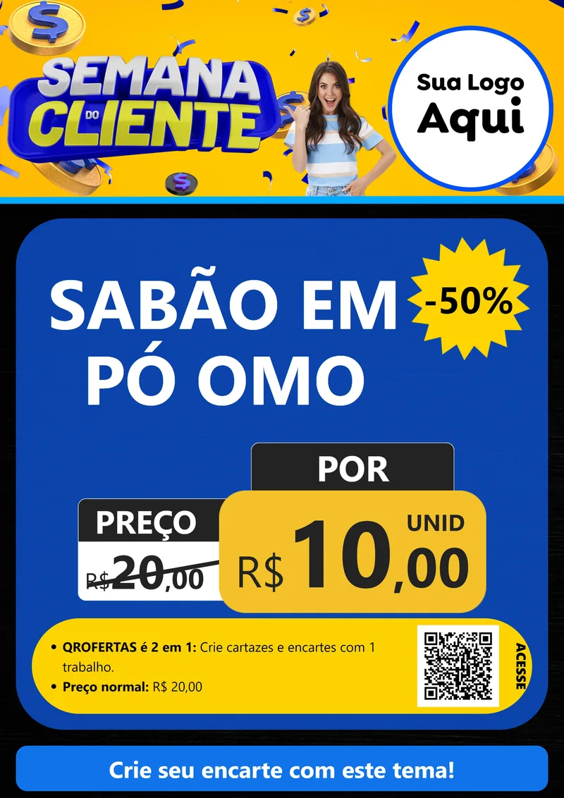 Modelo de Cartaz para Cartaz A4 Vertical com o tema Semana do Cliente para Produtos de Limpeza
