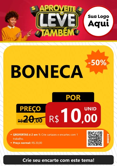 Modelo de Cartaz para Cartaz A4 Vertical com o tema Aproveite e Leve Também para Brinquedos