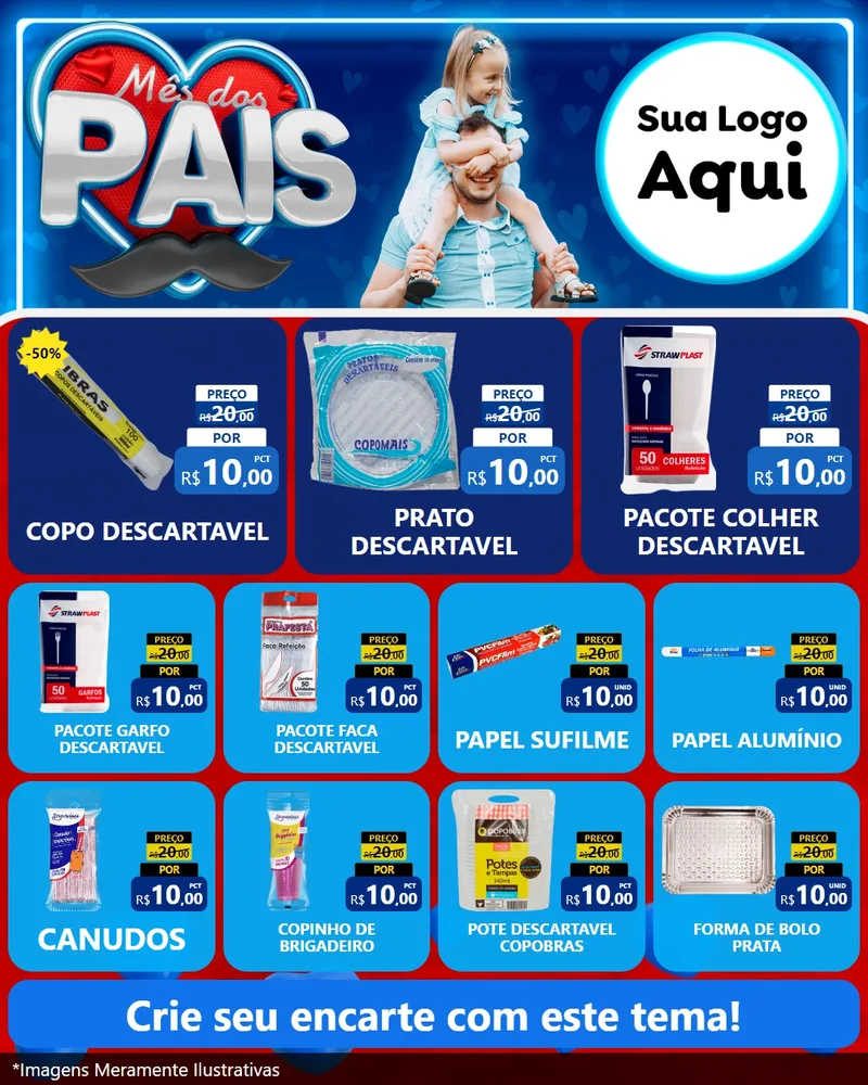 Modelo de Rede Social para Feed Instagram com o tema Mês Dos Pais para Embalagens