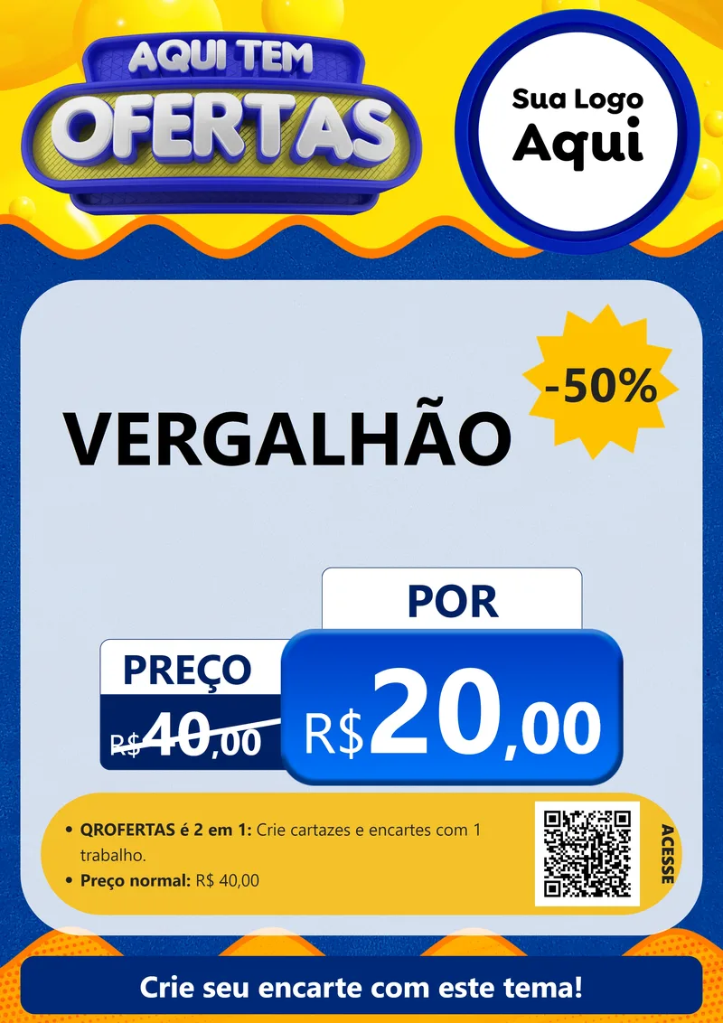 Modelo de Cartaz para Cartaz A4 Vertical com o tema Aqui Tem Ofertas para Ferragens