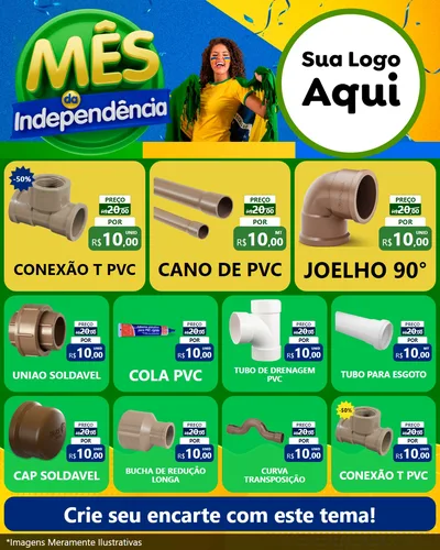 Modelo de Rede Social para Feed Instagram com o tema Mês da Independência para Tubos e conexões