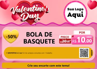Modelo de Cartaz para Cartaz A4 Horizontal com o tema Valentine's Day para Artigos Esportivos