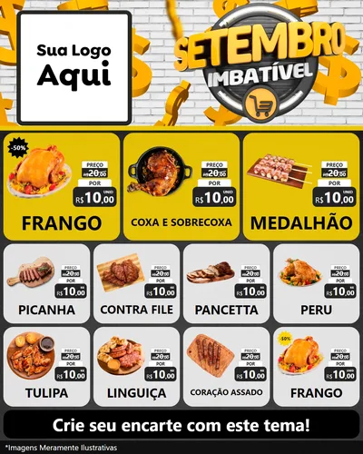 Modelo de Rede Social para Feed Instagram com o tema Setembro Imbatível para Assados