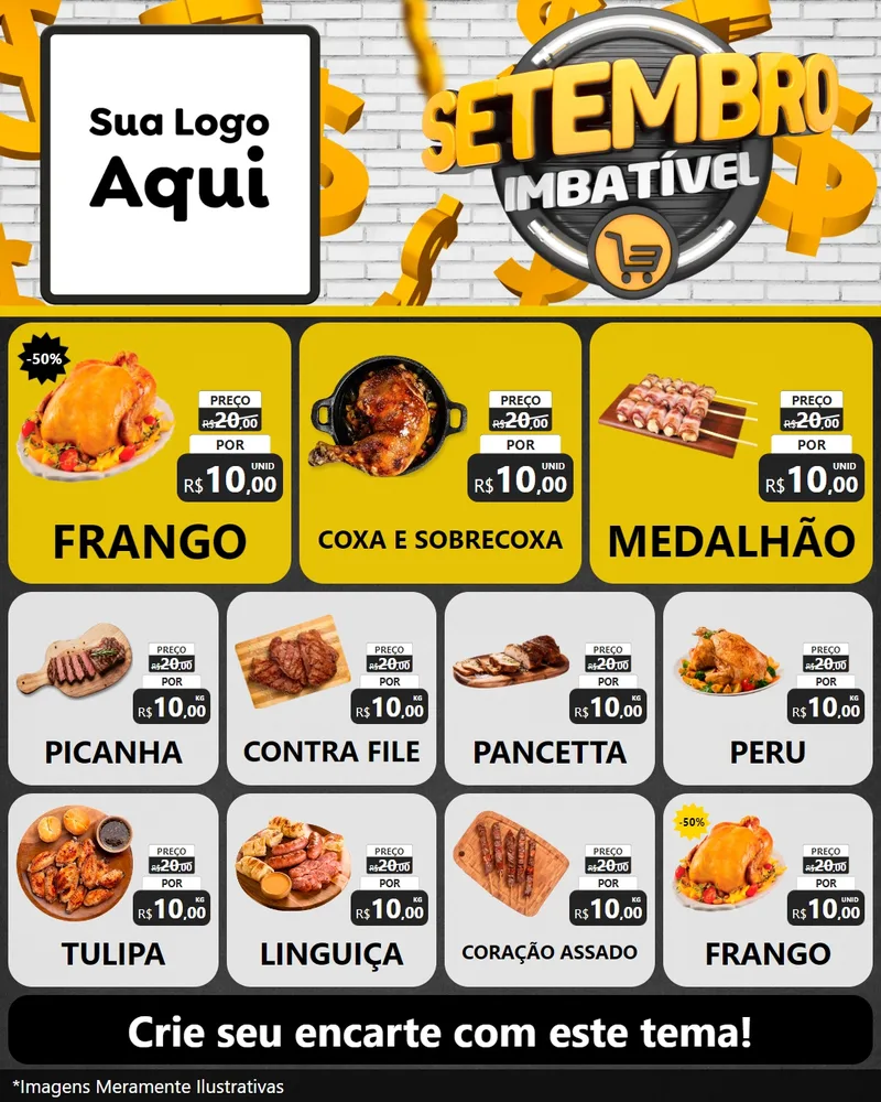 Modelo de Rede Social para Feed Instagram com o tema Setembro Imbatível para Assados