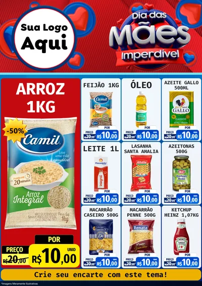 Modelo de Encarte para Encarte A4 Vertical com o tema Dia Das Mães Imperdível para Supermercado