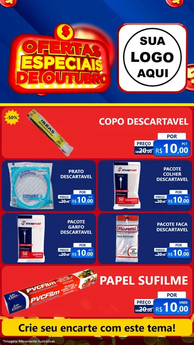 Modelo de TV para TV Vertical com o tema Ofertas Especiais de Outubro para Embalagens